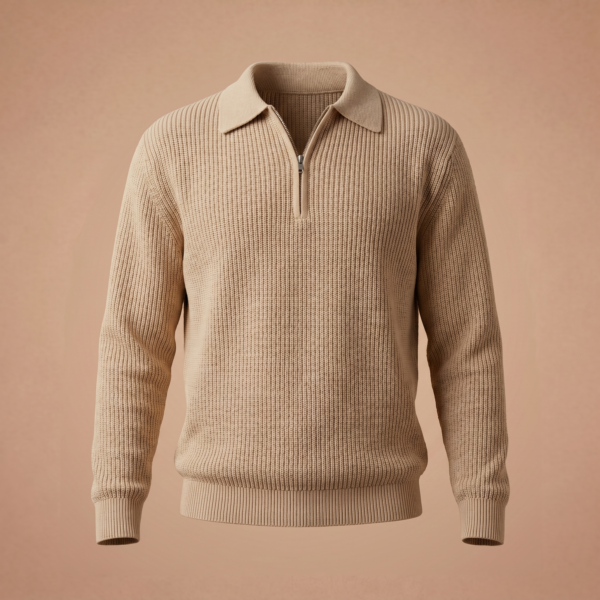 Camisola com Fecho e Gola Polo