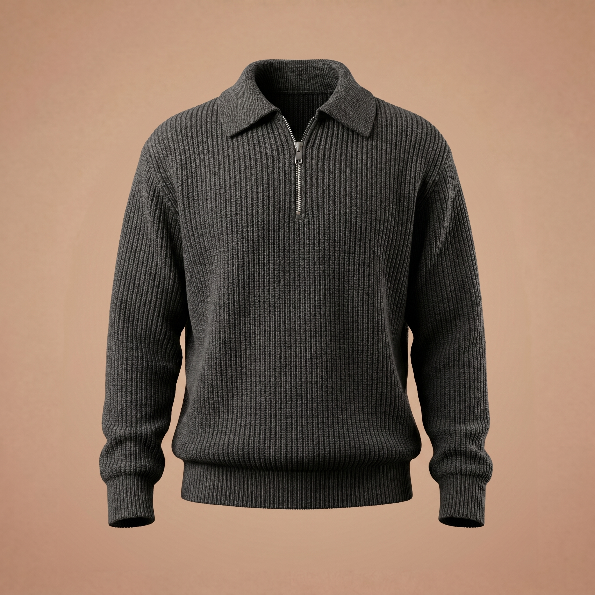 Camisola com Fecho e Gola Polo