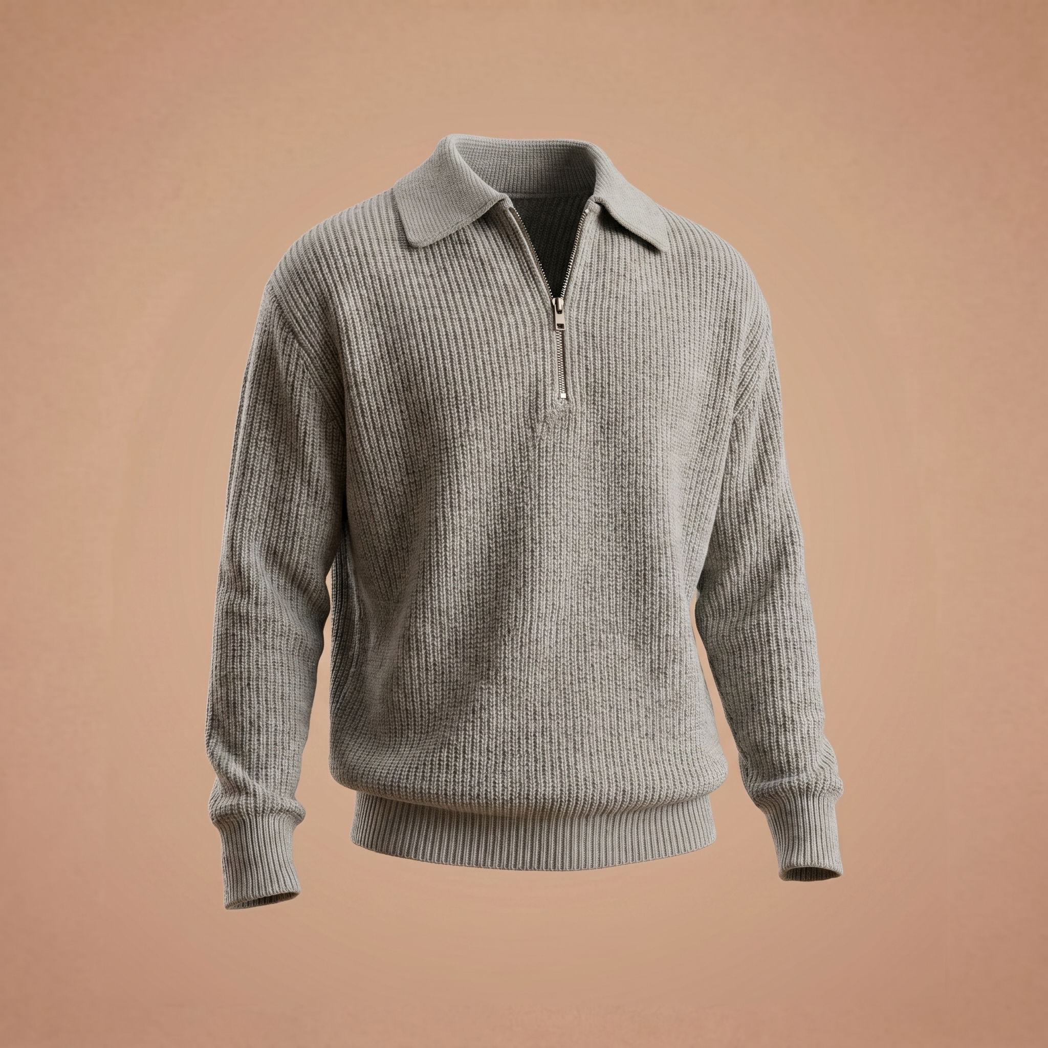 Camisola com Fecho e Gola Polo