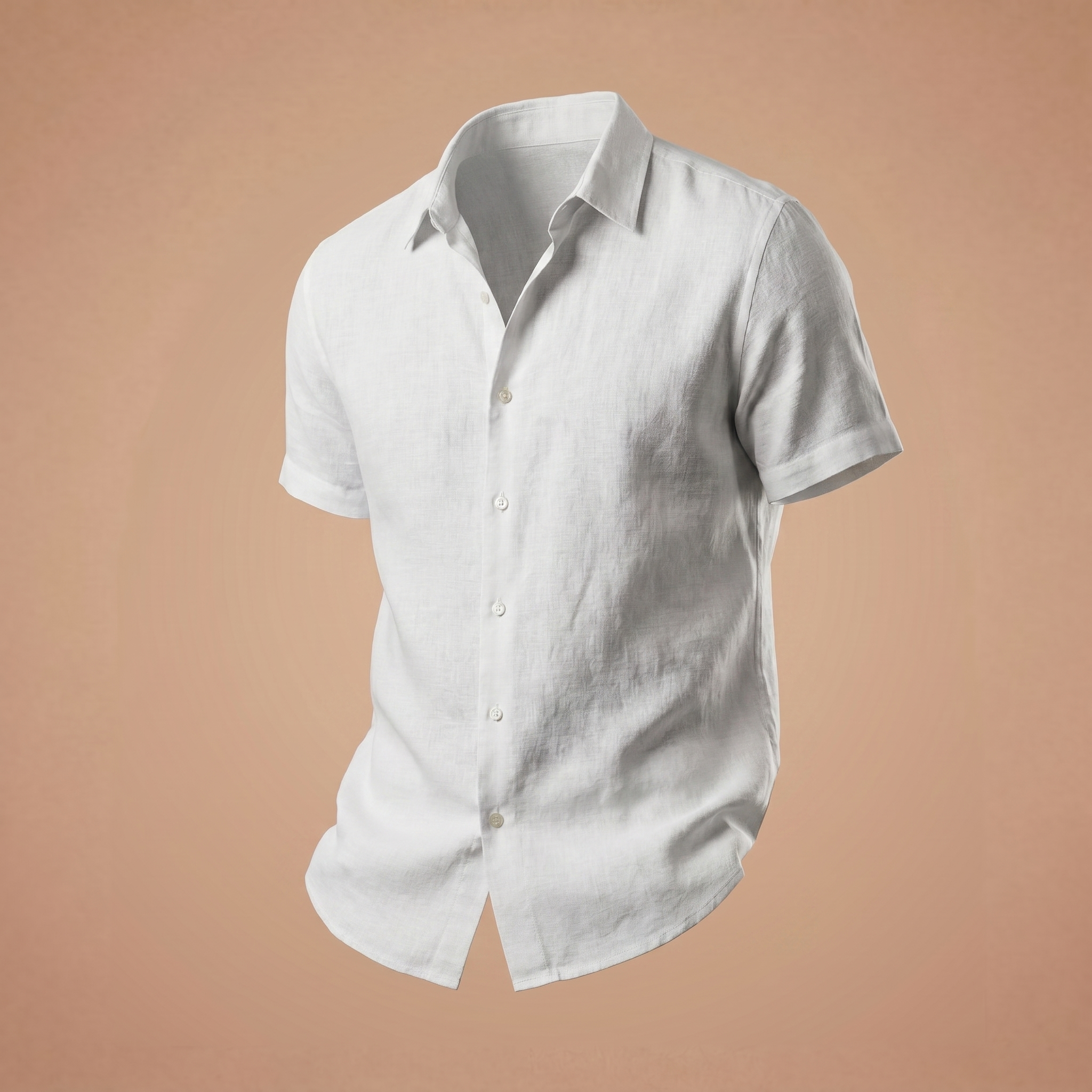 Camisa de Linho de Manga Curta