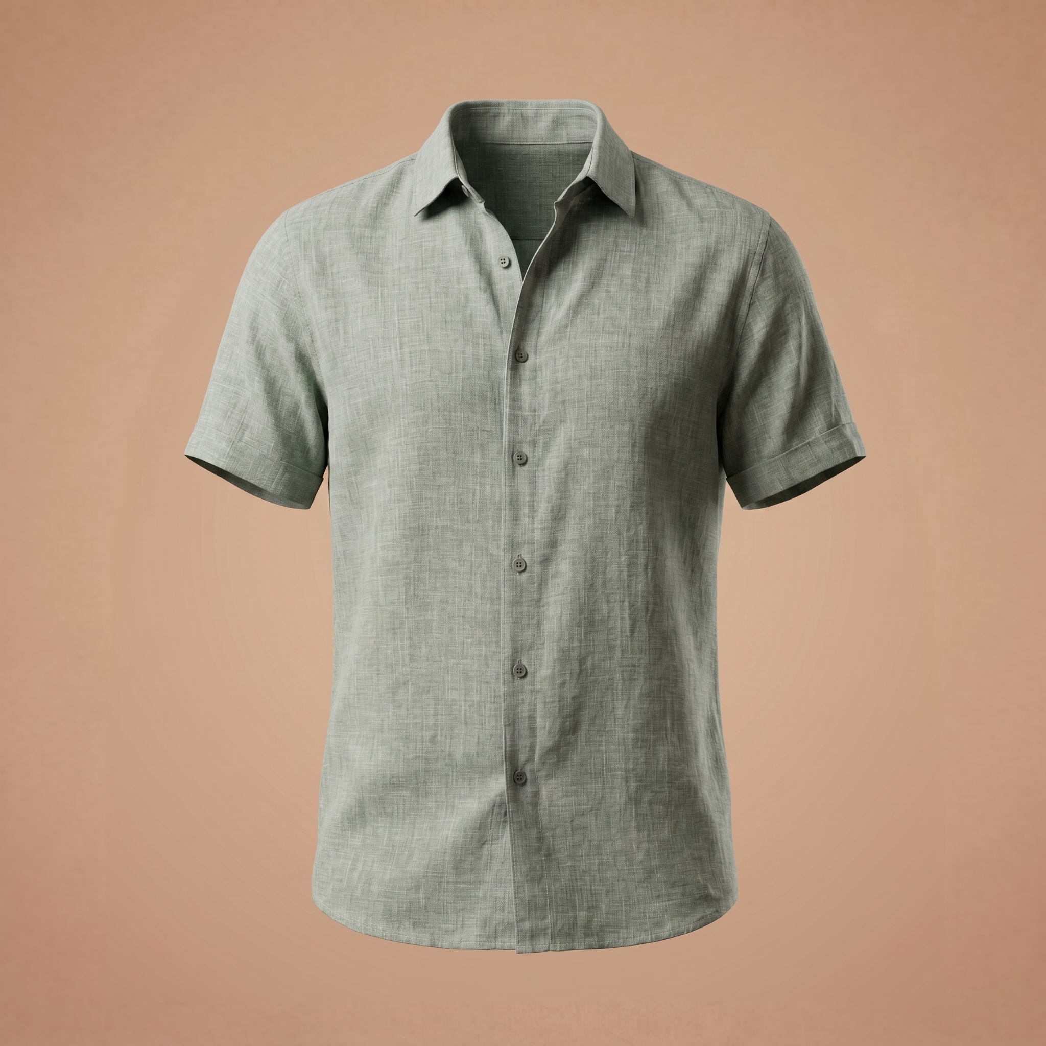 Camisa de Linho de Manga Curta
