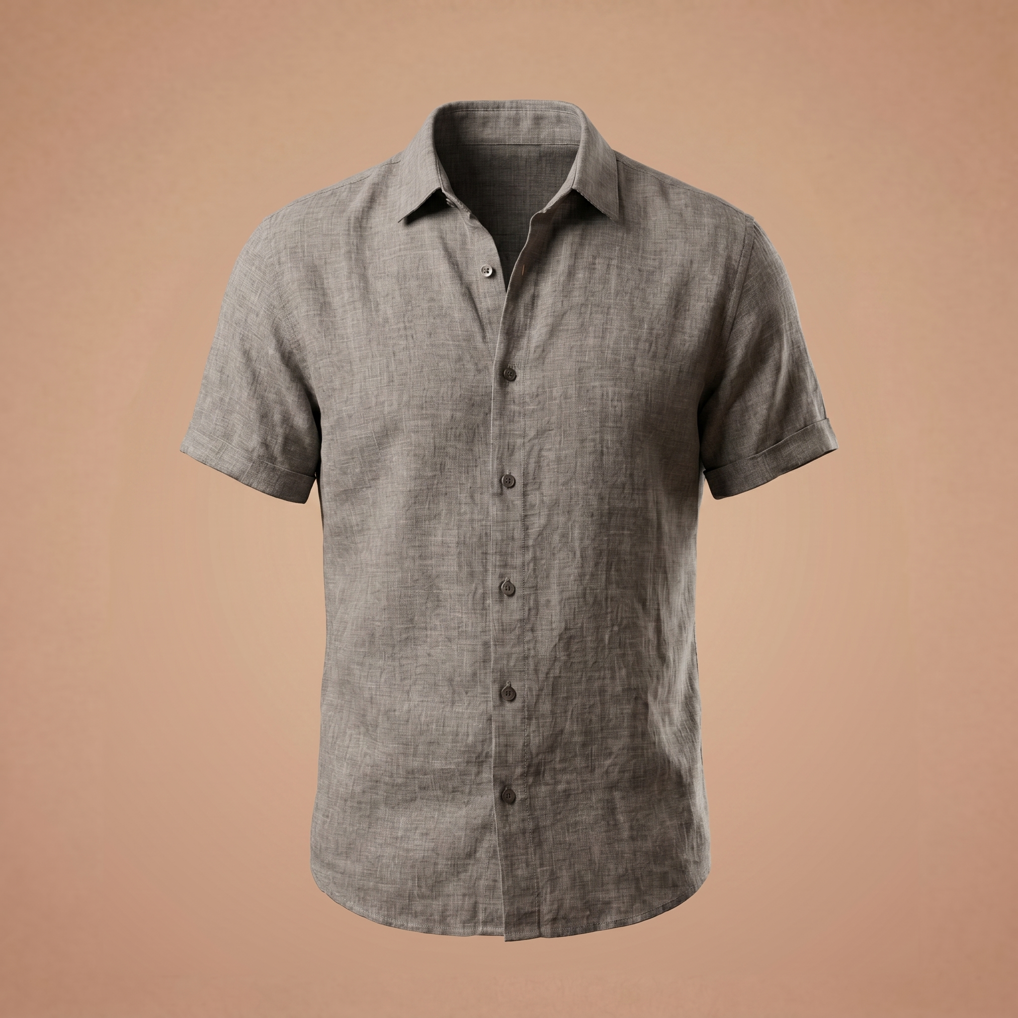 Camisa de Linho de Manga Curta