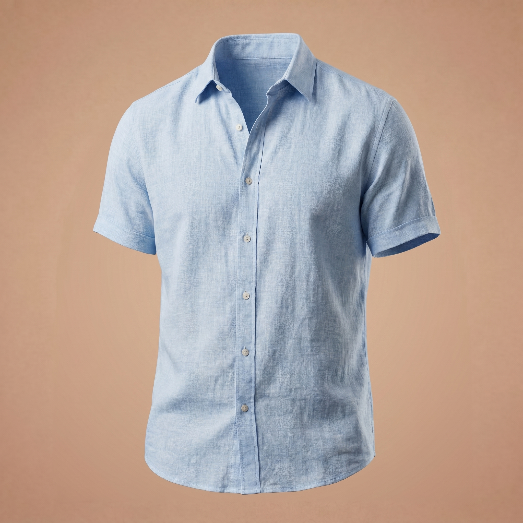 Camisa de Linho de Manga Curta
